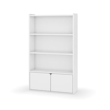 Biblioteca con 2 puertas madera maciza blanco