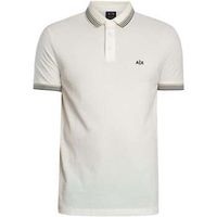 armani exchange polo polo de cuello a rayas de corte entallado para hombre