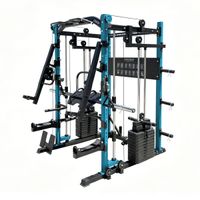 behumax - multipower rack smith 800 estacion de fuerza multifuncional con barra guiada y 98 kg en placas para entrenamiento completo