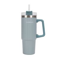 botella termica con pajita acero inoxidable 09 litros verde