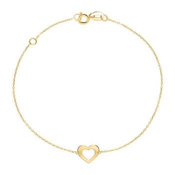 Pulsera de mujer corazón de oro de 9 quilates