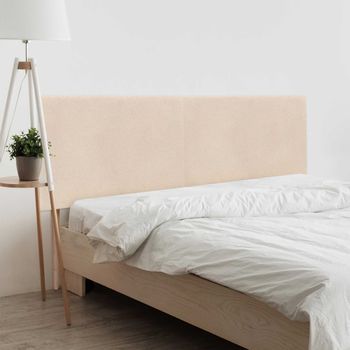 Dhome Cabecero Hueso 180cm Dual Acabado Toalla Soft Tapizado Liso Con Patas 4cm Grosor 50 Alto Tejido Suave Para Pared Acústicos Cabeceros Absorbentes (180 Dual, 4cm - 50 Al. - Hueso)