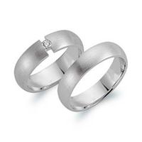 alianzas oro blanco 18 quilates con diamante