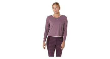 Maillot de manga larga para mujer asics nagino run violeta rosa