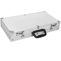 costway maletin para pistola de aluminio con doble bloqueo por contrasena y llave asa de transporte para caza 47x25x83cm plateado