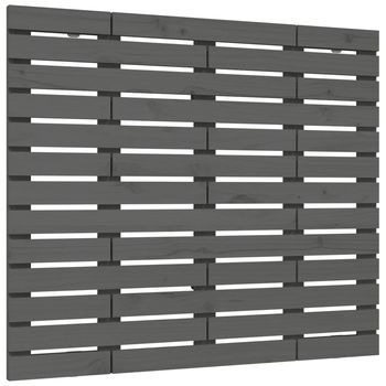 Cabecero De Cama De Pared | Panel De Cabecera Madera Maciza Pino Gris 146x3x91,5