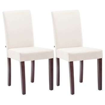 Juego De 2 Sillas De Comedor Ina De Tela Crema 47x41x91 Cm Clp