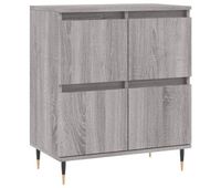 vidaxl aparador de madera contrachapada gris sonoma 60x35x70 cm