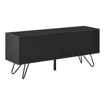 Cómoda Bollebygd Con La Tecnología Push-open Metal 46,5 X 110 X 30 Cm Salón Negro [en.casa]