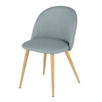 Silla de comedor efecto terciopelo gris verde