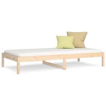 Cama Para Adulto | Cama Individual | Sofá Cama De Madera Maciza De Pino 90x190 Cm