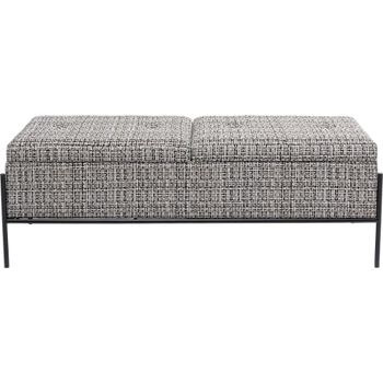 Banco Islandia 120x40cm blanco y negro Kare Design