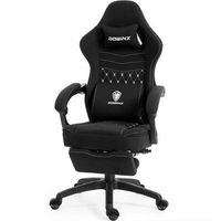 silla gamer ergonomica dowinx con reposapies extra ancho y respaldo reclinable 135 tela transpirable con cojin de gel y soporte lumbar negro
