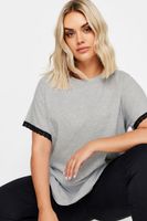 yours camiseta gris con puntilla de encaje mujer curvy y tallas grandes yours