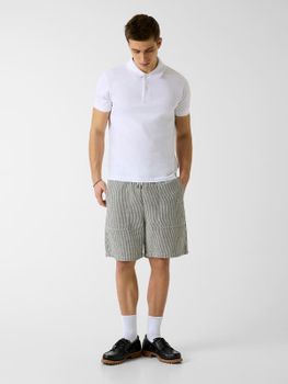 Pantalones Cortos A Rayas De Mezcla De Lino