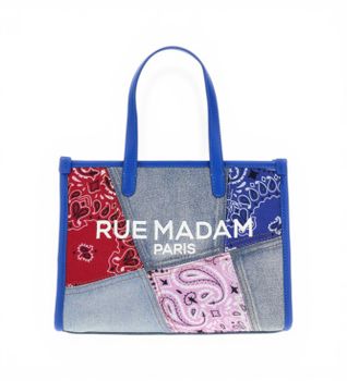 RUE MADAM PARIS para mujer. 1552 Bolso Paisley Mini Tote multicolor (OSFA), Casual, Poliuretano