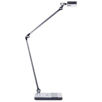 Lámpara De Mesa Led De Metal Plateado Interruptor Táctil Cargador Inalámbrico Lacerta
