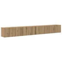 conjunto de mueble de tv 4 piezas roble artisan 60 x 30 x 30 cm
