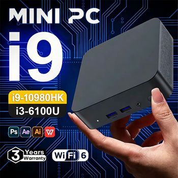 Mini PC con Windows 11, Intel Core i9-10980HK/8950HK/i3-6100U, 16GB RAM, 1/2TB SSD, PC Gamer, Dual WIFI6, BT5.2, 4K HD, Mini PC de Juegos de Escritorio