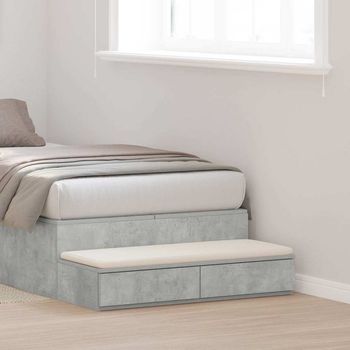 Cajones De Cama - Almacenamiento - Madera De Ingeniería - Gris Concreto (100x36.5x16.5cm)