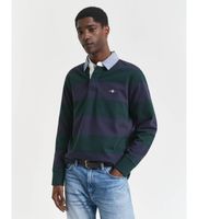 gant para hombre 2004083 polo a rayas con cuello de cambray l casual verde algodon manga larga