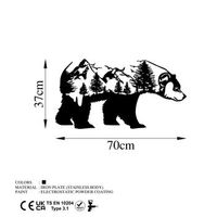 decoracion pared de metal bear of the forest negro 70x37 cm
