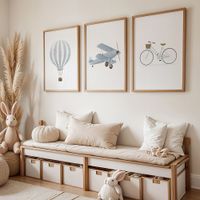 set de 3 cuadros 215 marco premium chapado en roble 30x40 cm