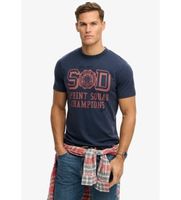 superdry para hombre m1012363a camiseta vintage prep relaxed marino xl casual algodon manga corta