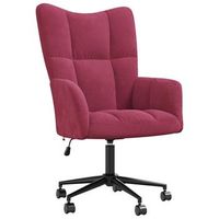 sillon de oficina con ruedas diseno moderno en terciopelo rojo burdeos dec026765