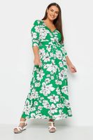 yours vestido maxi verde de flores mujer curvy y tallas grandes yours