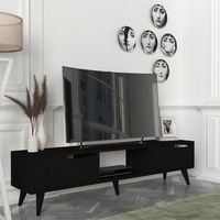 mueble de tv kullila 160x35x40 cm - negro encasa