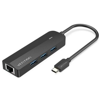 Docking Vention TGPBB USB Tipo-C 3xUSB 3.0 RJ45 Gigabit Micro B PD Negro