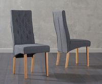 juliette grey fabric dining chairs - grey