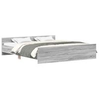 estructura de cama con cabecero piecero gris sonoma 200x200 cm vidaxl