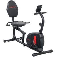 sportnow bicicleta estatica en casa silenciosa con resistencia magnetica ajustable y pantalla lcd 103-139x61x1005 cm negro