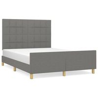 cama doble  cama para adultos  estructura de cama con cabecero de tela gris oscuro 140x190 cm