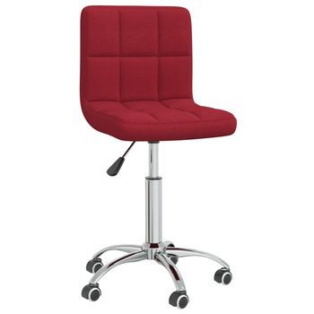 Silla De Comedor Giratoria Tela Color Vino Tinto Vidaxl
