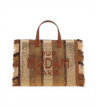 RUE MADAM PARIS para mujer. 1528 Bolso Casablanca Tote marrón (OSFA), Casual, Poliuretano
