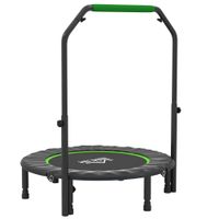 homcom cama elastica plegable o102 cm con mango ajustable marco de acero para entrenamiento piernas cuerpo negro y verde
