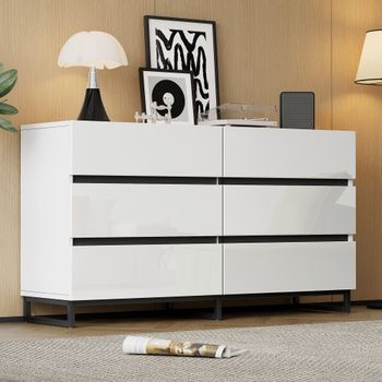 Aparador - Mueble De Salón - Tablero De Partículas - Blanco Y Negro (140x39.5x78.5cm)