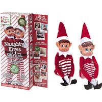 elves behavin badly set de 2 elfos nina y nino rascals 30 cm con caja para regalos ropa y accesorios de elfos