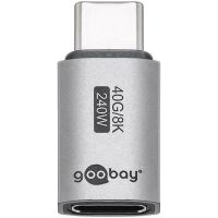 adaptador usb-c goobay 74447 macho a hembra aluminio usb4 40 gbps plata