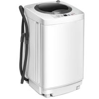 costway 35l lavadora con funcion de deshidratacion automatico portatil un barril independiente blanco