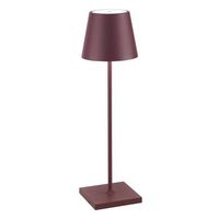 lampara de mesa led recargable y regulable poldina pro bordeaux con duracion de bateria de hasta 12 horas para uso exterior ip65