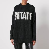 rotate birger christensen ribbed-knit oversized jumper - dk 38uk 10