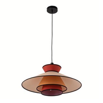 Lámpara Colgante Limona De Tela Multicolor D50 Cm Estilo Retro Mediterráneo Con Casquillo E27