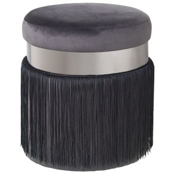 Puf Gris Y Plateado