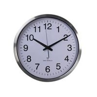 reloj de pared blanco y plateado 50 cm perel