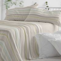 juego de sabanas 50 algodon diseno rayas azul 135 x 190200 cm - verde - burrito blanco
