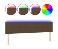 cabecero con led de tela marron oscuro 160x5x7888 cm